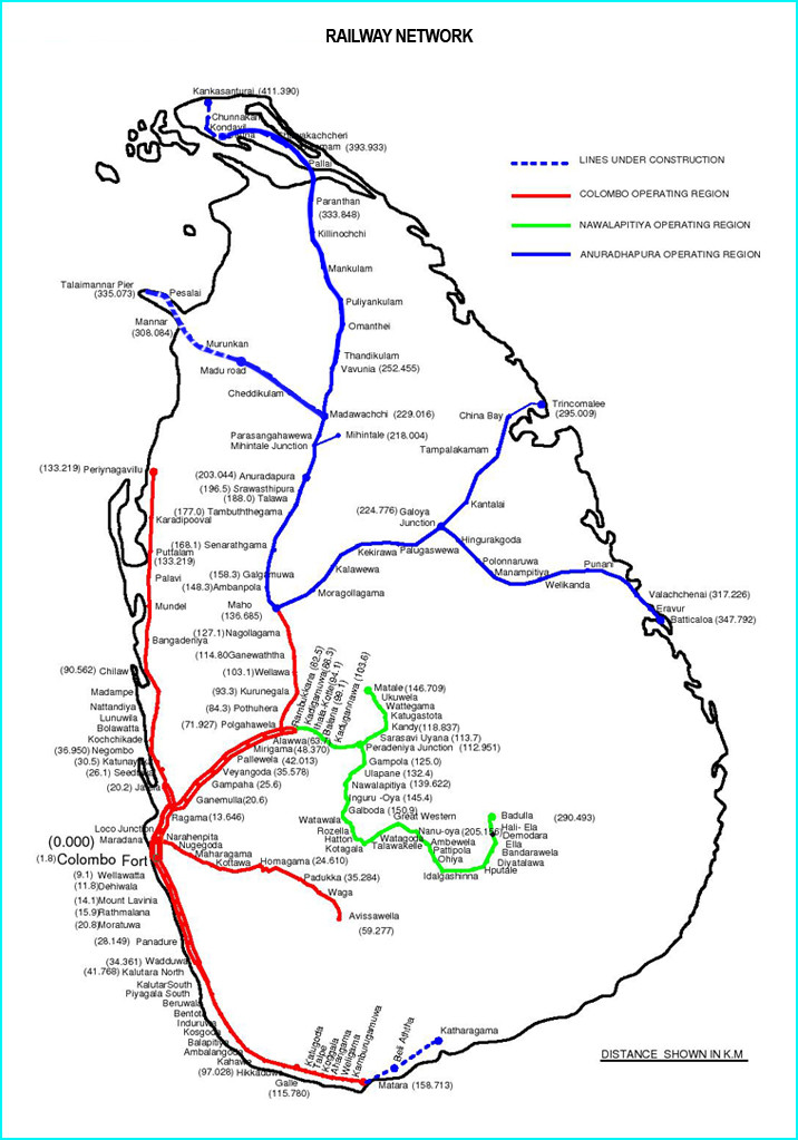 目黒蓮 午後の紅茶 スリランカ鉄道 路線図